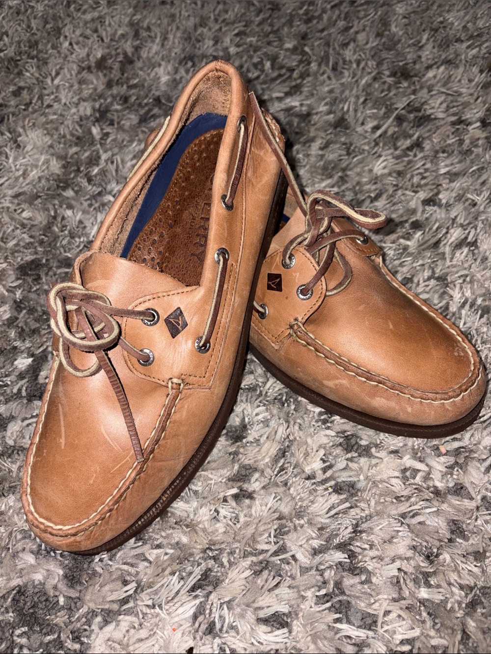 Sperry Authentic Original Brown Leather Moccasin Comfort Boat Shoes Mens 10.5